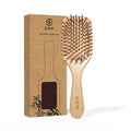 ORW OREN'S Bamboo Hair Brush for Hair Growth - Bamboo Bristle Detangler Paddle Brush, Scalp Stimulation – Natural, Sustainable Hair Care for Women, Men & Kids - Narrow