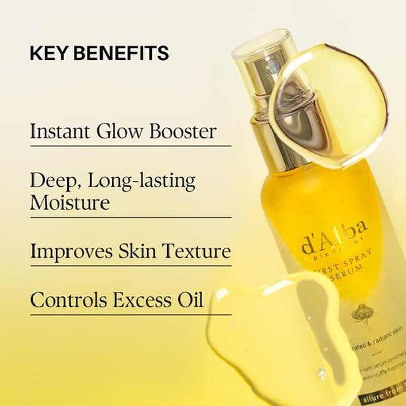 d'Alba Piedmont White Truffle First Spray Serum - Vegan Hydrating Face Moisturizer | 2 Bottles (6.76 fl oz)