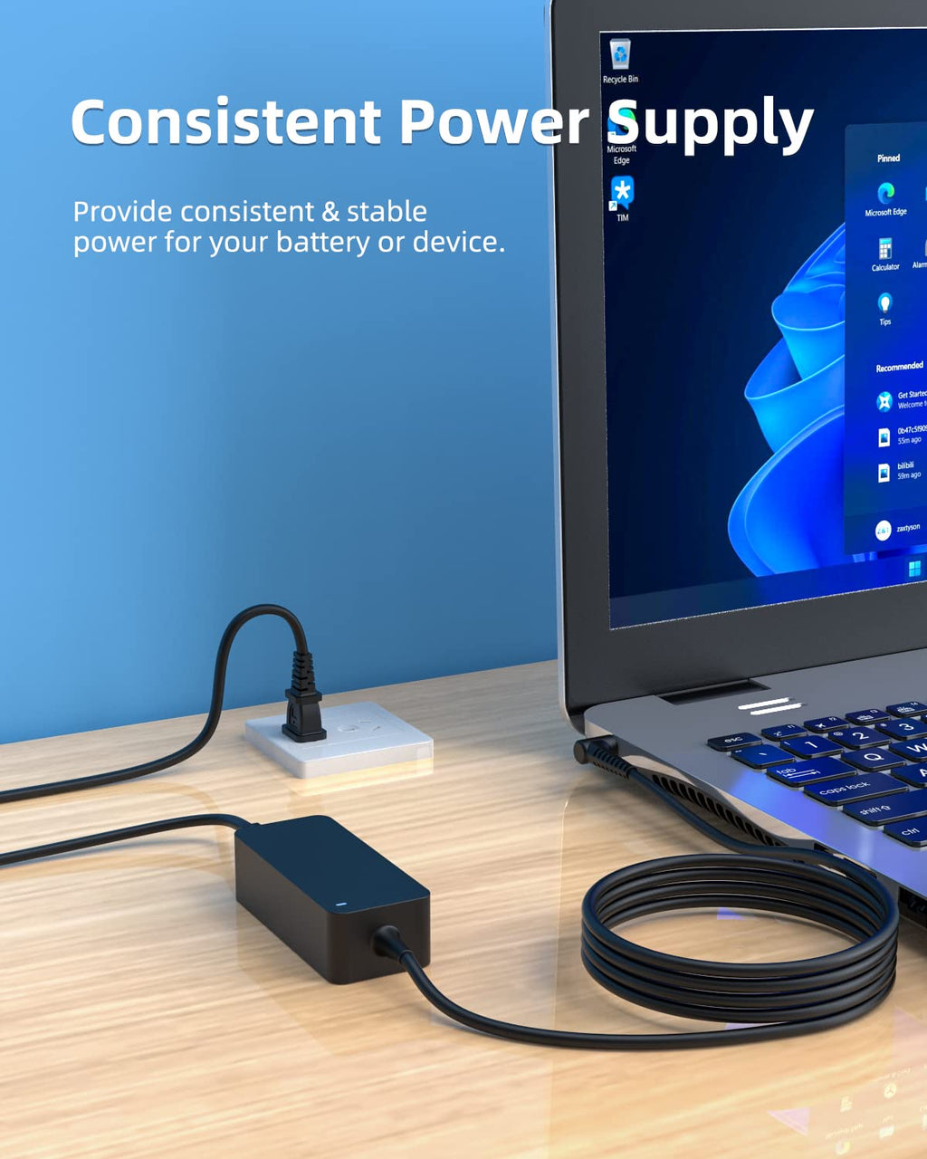 Superer Round Connector 65W 45W AC Charger Fit for Lenovo ADLX45NCC3A ADLX45NAC3A ADLX65NLC3A ADLX65NDC3A ADLX65NCC3A ADLX65CCGU2A ADLX65CLGU2A Laptop Power Supply Adapter Cord