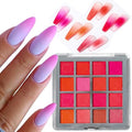 Nail Pigment Powder Set, 16 Colors Gradient Nail Glitter Powder, Neon Fluorescent Pigment Kit, Pink Rubbing Dust, Solid Pigment for Ombre Nail Design, Professional Manicure Accessories