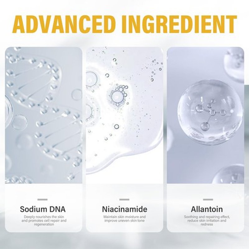Salmon DNA Serum, Microneedling Ampoule for Wrinkles, Scars & Skin Repair for Face and Body, Intense Hydration & Anti-Aging Treatment