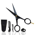 Ontaki Beard and Mustache Trimming Scissors & Combs for Men - 5" Black