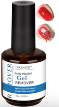 LOUINSTIC Gel Polish Remover – 15 ml Fast, Acetone-Free Gel Remover, Easily Removes Gel Nail Polish in 2-5 Minutes, Low-Irritation, No Foil Needed, Ideal for At-Home DIY Manicure Use