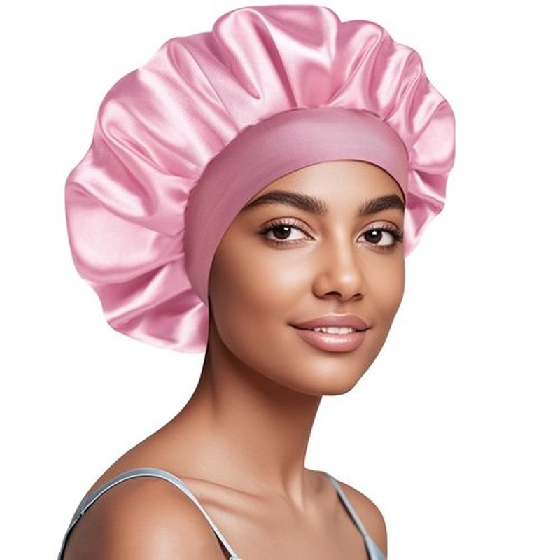 Doitory Satin Silk Bonnet for Sleeping, Soft Satin Lined Hair Bonnet for Women, Double Layer Sleep Nightcap for Natural & Curly Hair