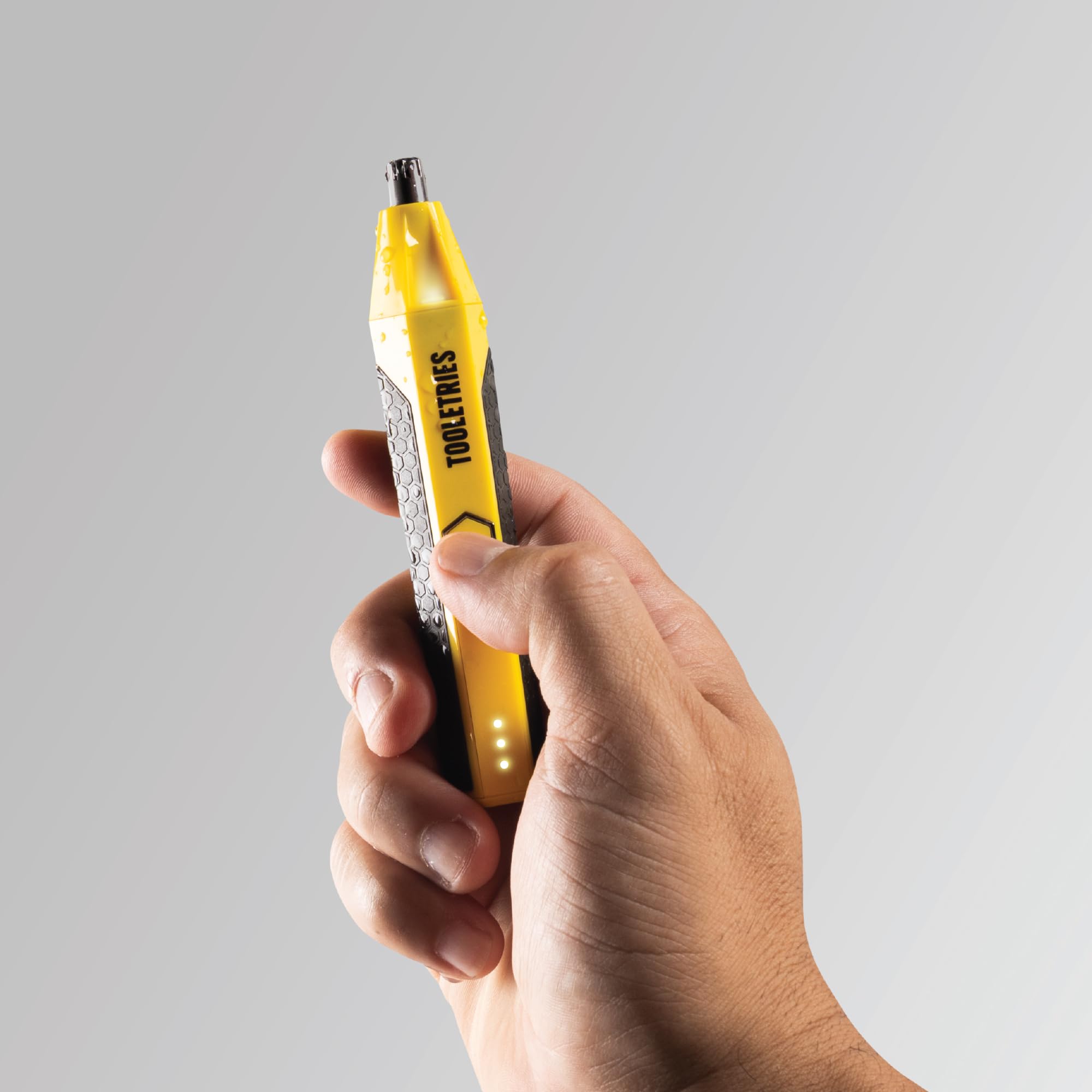 TOOLETRIES The Ranger Electric Nose & Ear Hair Trimmer for Men, Rechargeable Waterproof Trimmer, Stainless Steel Dual-Edge Blades, LED Precision Spotlight, Wet & Dry Grooming, Travel Lock - Yellow