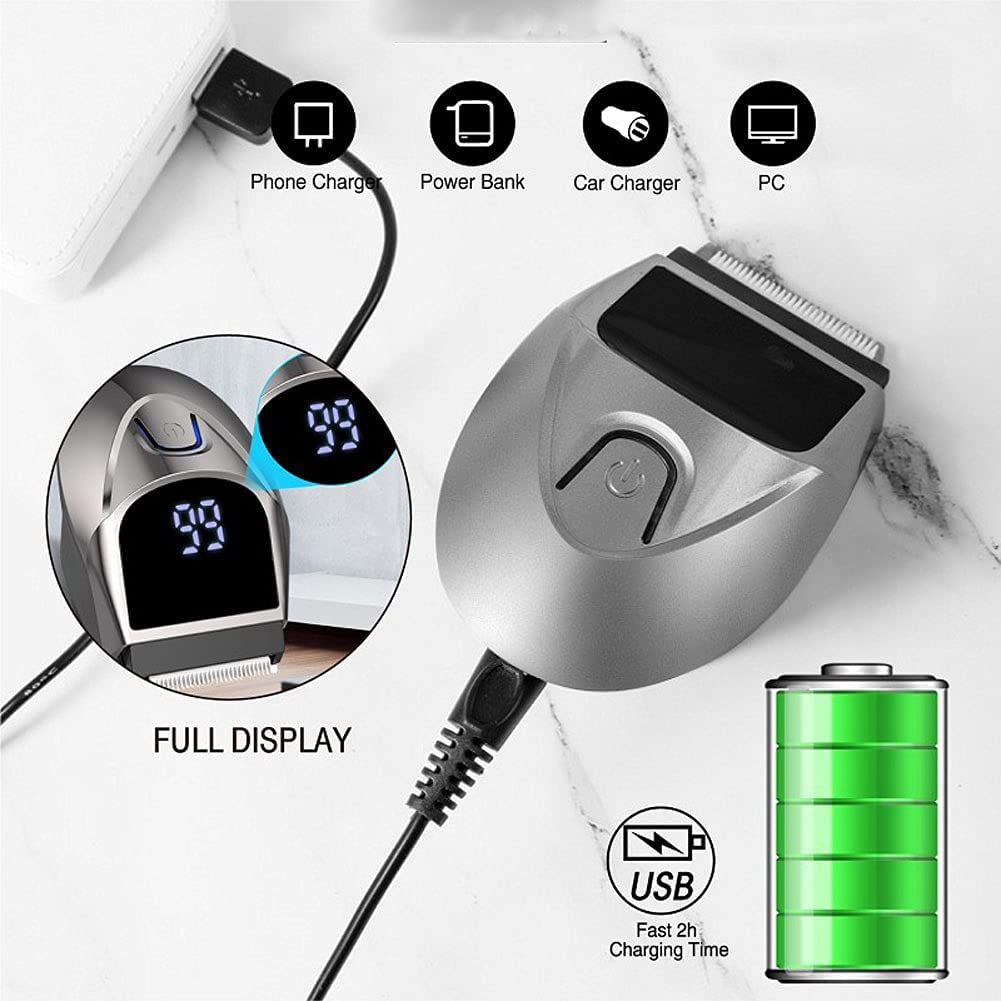 SUYOOULIN Self-Haircut Hair Clippers, Shortcut Grooming Haircut Kit, Waterproof Rechargeable Cordless Electric Hair Trimmer Men Head Clippers, 2 Cutting Heads, 4-in-1 Limit Comb (Grey)