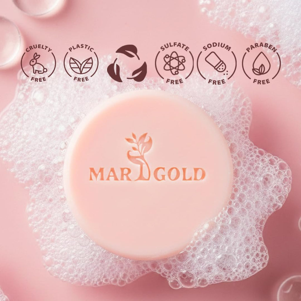 Marigold glow White Tomato Facial Cleansing Bar, hyperpigmentation soap glass skin face wash with Shea Butter Coconut Oil Vitamin E, Brightening Moisturizing Face Care, 3.5 Oz Pack of 2