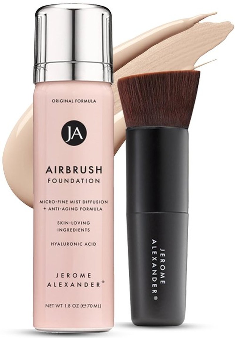 Jerome Alexander MagicMinerals AirBrush Foundation - 2-Piece Set with Kabuki Brush for Radiant Skin - Fair Shade