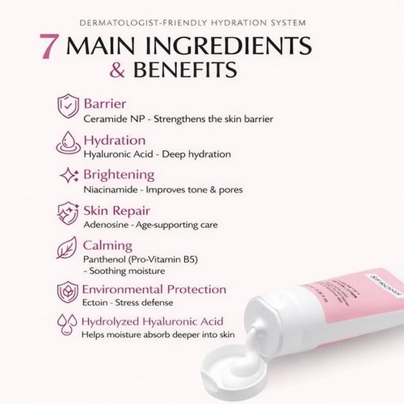 SFROMS Ceramide, Ectoin & Hyaluronic Acid Lotion for Dry & Sensitive Skin, Barrier Repair Moisturizer, Fragrance-Free, Dermatologically Tested, Korean Skincare, 100 ml