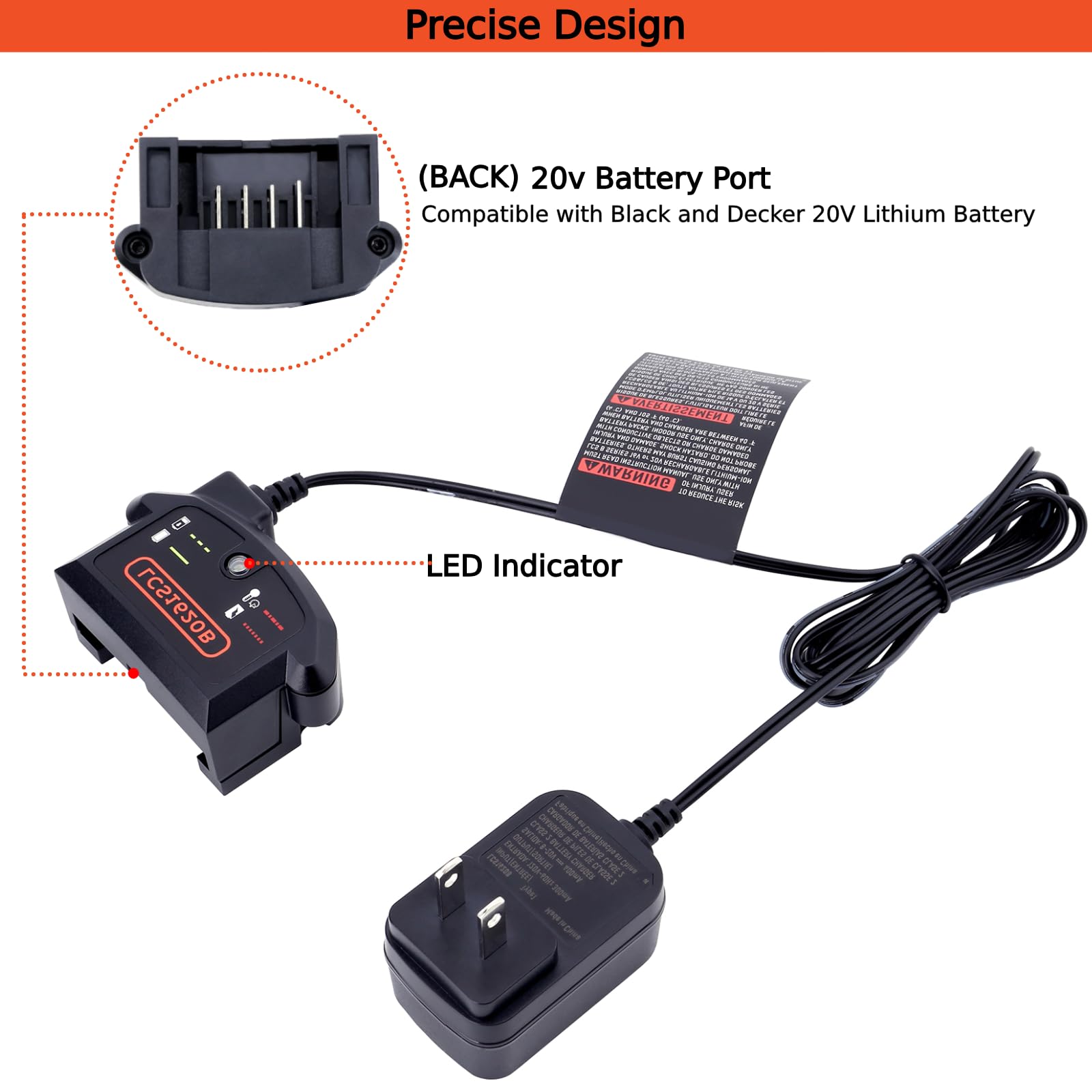 Tulepowceeng LCS1620B Charger Compatible with Black and Decker 20V 12V Max Lithium Battery LBXR20 LBX4020 LBX20 LBXR2020 Replacement for 20v Lithium Battery Charger LCS1620 BDCAC202B