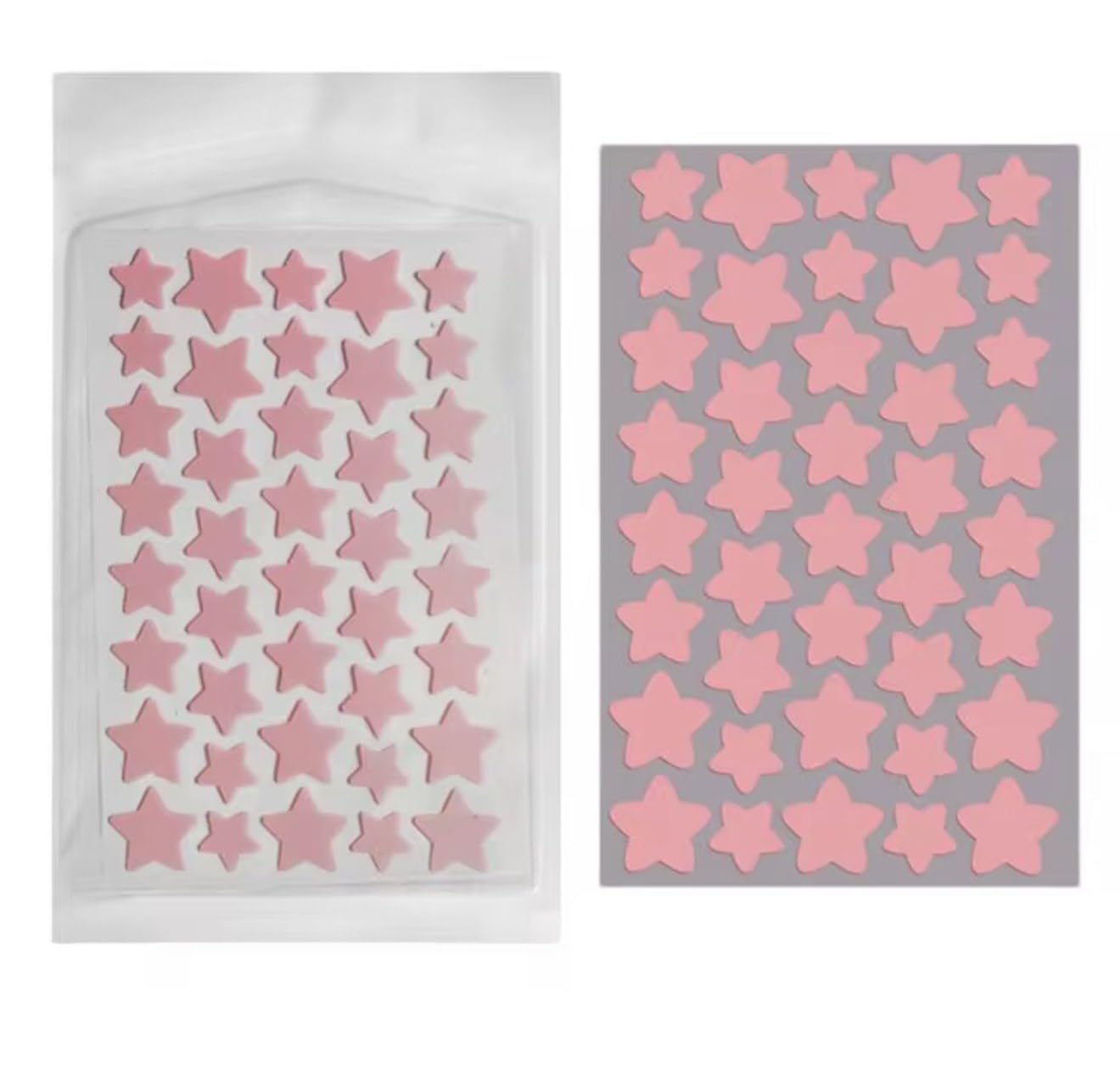 BEAUTIVANA 10 Sheets Star Pimple Patches for Face – Hydrocolloid Acne Stickers, Pink Star Blemish Patches for Skin Care and Healing, Facial Spot Treatment with Pore Cleansing Strips and Masks