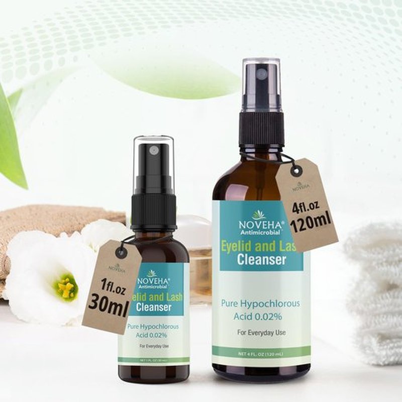 NOVEHA Eyelid Cleanser | Stye Eye Treatment | Eye Lid Cleaning | Dry Relief | Fast Acting Soothing Eyelid Cleansing Formula | Pure and Gentle Lash Hypochlorous Acid Spray (4oz - 1 Pack)