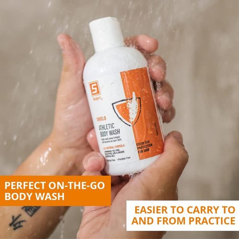 Solpri Shield Tea Tree Body Wash for Athletes | Sulfate Free Body Wash | Odor Control with Lemongrass & Eucalyptus Oils | 8 oz