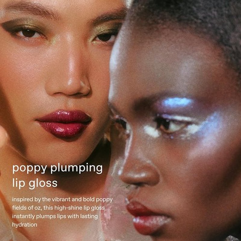 r.e.m. beauty by Ariana Grande Wicked: For Good | Poppy Plumping Lip Gloss | Plum Petals | Instant Plumping Effect for Hydrated, Softer and Smoother Lips | Silky, Non-Sticky Feel | 0.34 Fl Oz