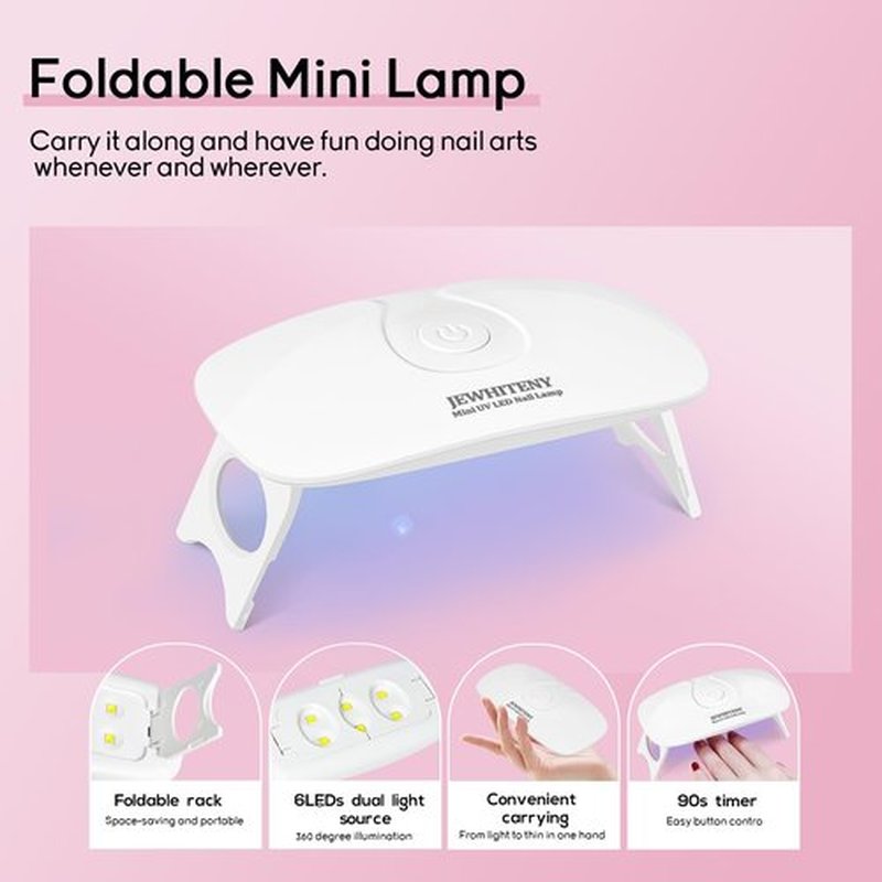 JEWHITENY Poly Extension Gel Nail Kit 14 PCS Poly Gel Kit with Slip Solution and Mini Lamp Nail Art Design Beginner