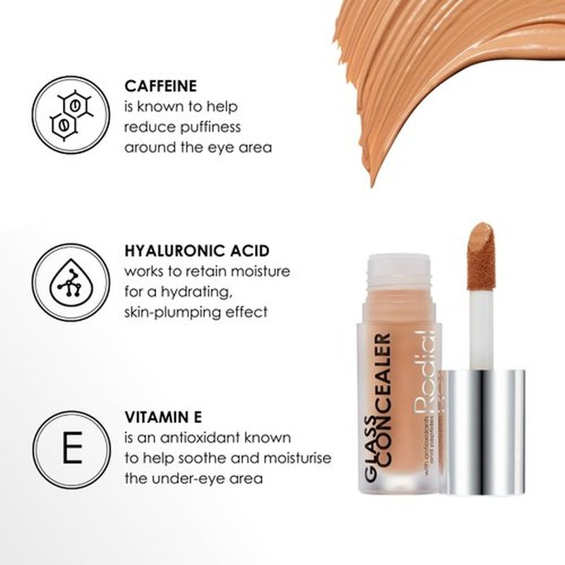 Rodial Glass Concealer Shade 3 - Luminous Full-Coverage Cream with Peptides & Antioxidants | 0.1 fl. oz.