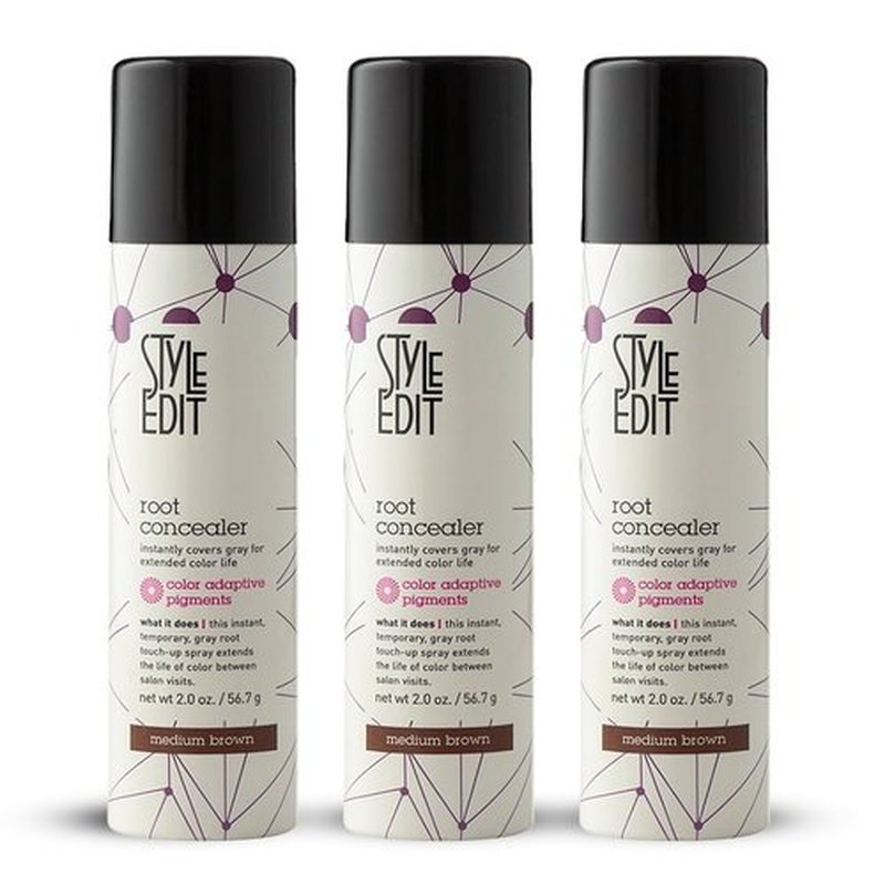 Style Edit Root Touch Up Spray - Temporary Gray Hair Concealer | Salon-Quality, Transfer-Resistant | Medium Brown, 2 oz