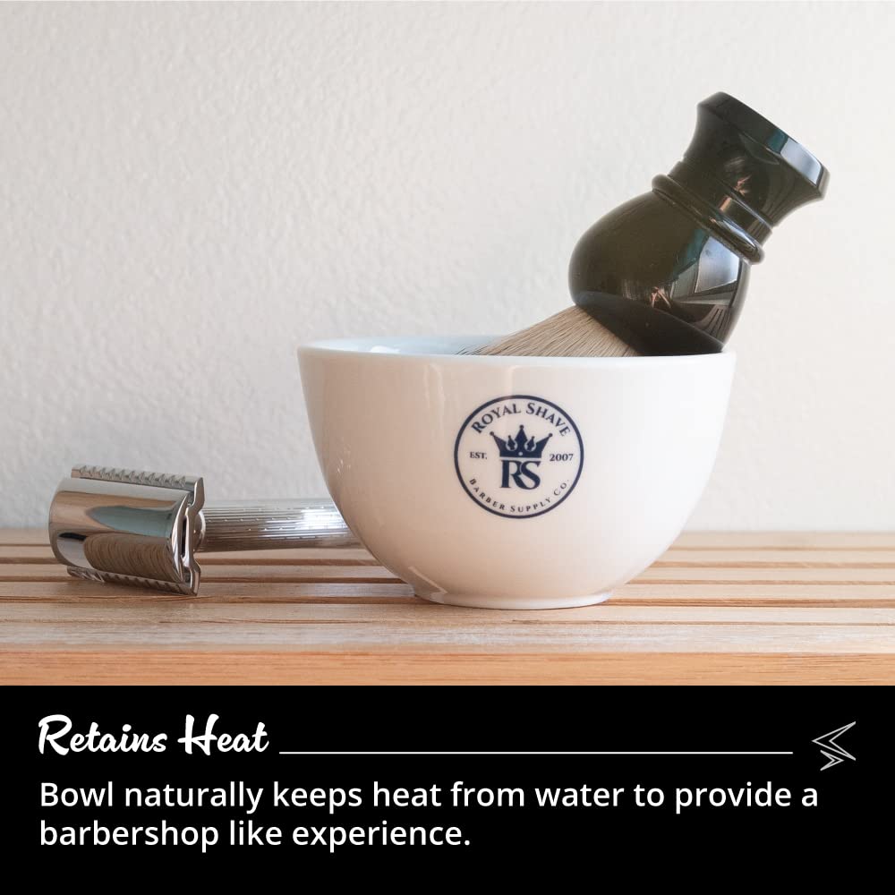 RoyalShave Ceramic Shaving Bowl - Mug for Shave Soaps!