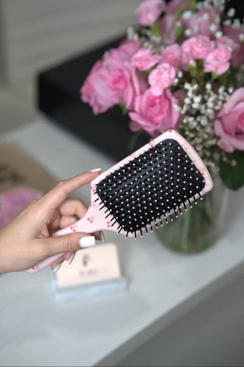 Blush Essential Wet Hair Brush - Paddle Brush Detangler for Women, Cute Cherry Design, Hair Accessories, Ideal for Wet Hair, Hair Brushes for Women, Stylish and Functional
