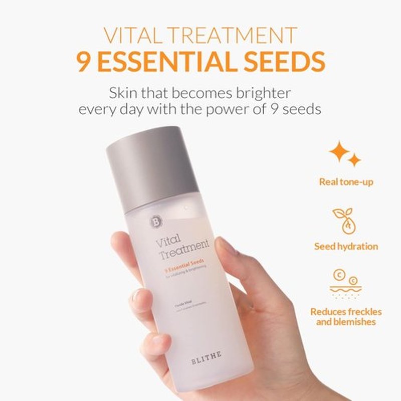 Blithe Vital Treatment Niacinamide Toner - 9 Essential Seeds for Oily Skin & Dark Spots | 5 Fl Oz