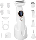 Carehabi 5-in-1 Intimate Shaver for Women, Electric Shaver, IPX7 Waterproof, USB Charging Station, Trimmer for Face, Eyebrows, Body, Bikini Zone