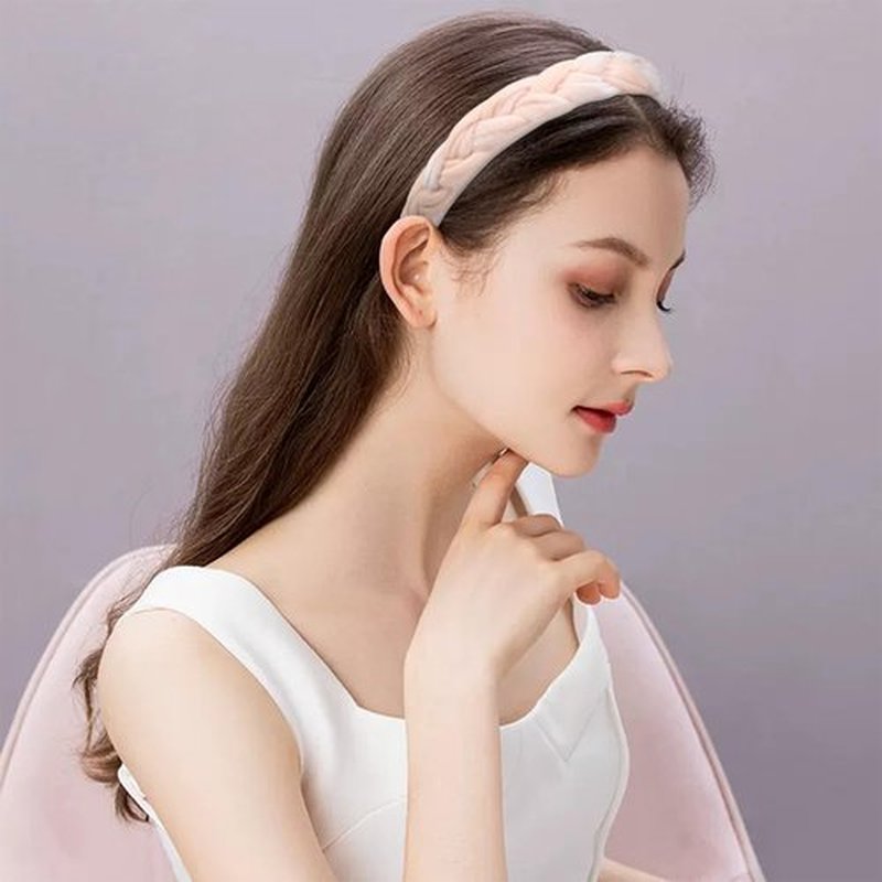 Suyegirl Braided Headbands for Women,Velvet Headbands for Women Girls,Wide Criss Cross Hair Accessories 8 Packs