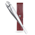 SG Nekoo Cuticle Trimmer and Pusher 2-in-1 Tweezers-Style,Surgical-Grade Stainless Steel, Compact Portable Nail Tool with Leather Case for Precise Hangnail/Cuticle Care (Home, Travel, Salon)