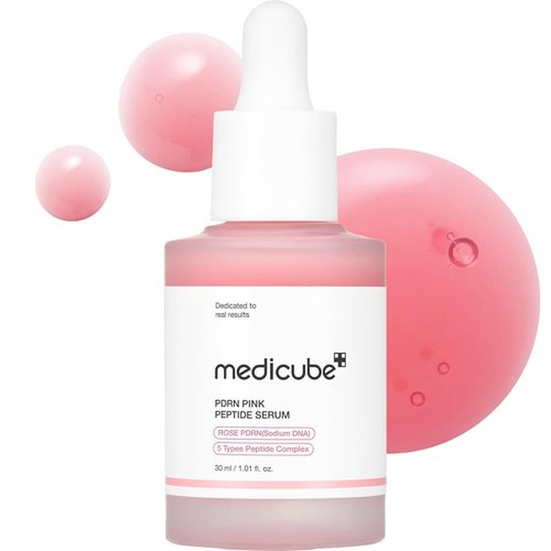 Medicube PDRN Pink Peptide Serum - Vegan Glow Serum with Peptides & Niacinamide for Hydration | 1.01 fl. Oz