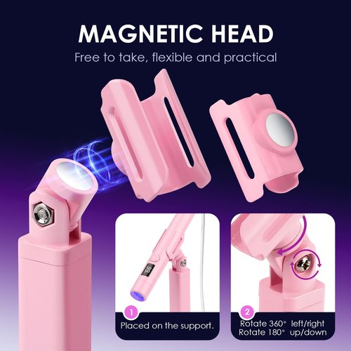Mini UV Light for Nails,Pink Portable Small Handheld UV Light for Gel Nails,Cordless Rechargeable Flash Cure Lamp,Squish Pen Gel Lamp with Stand for Home/Manicure/Salon,Nail Supplies/Tools/Accessories