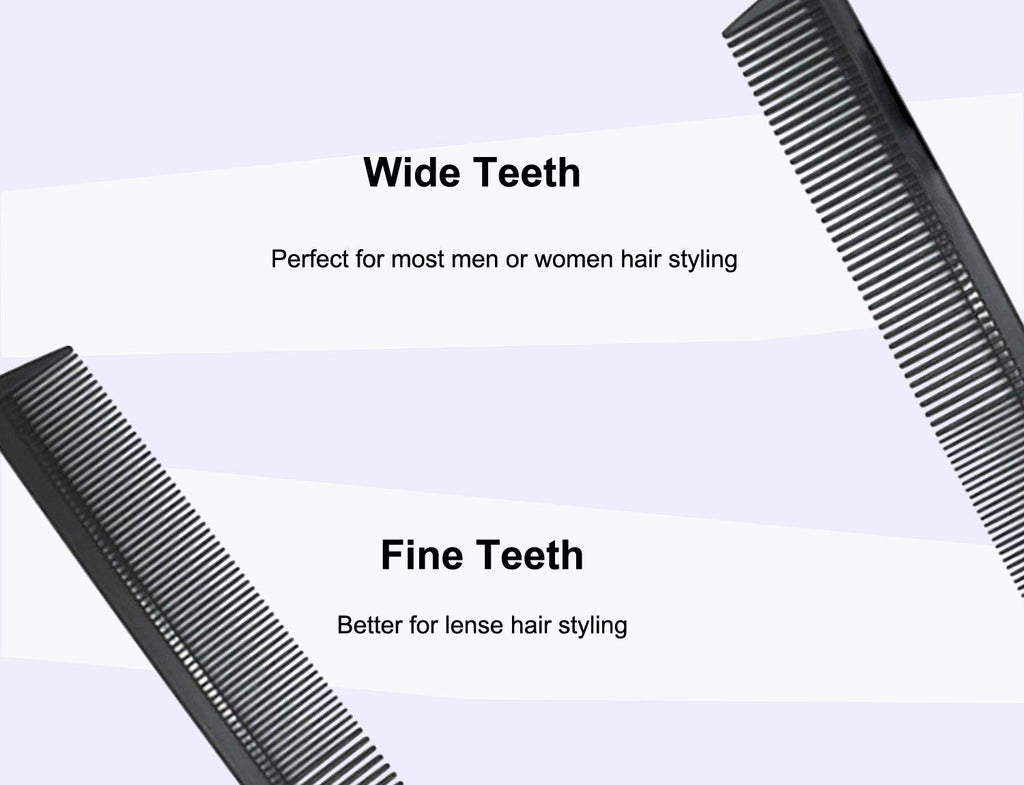 3 Pack Carbon Fiber Cutting Comb - Professional 8.15' Styling Comb for All Hair Types, Fine and Wide Tooth