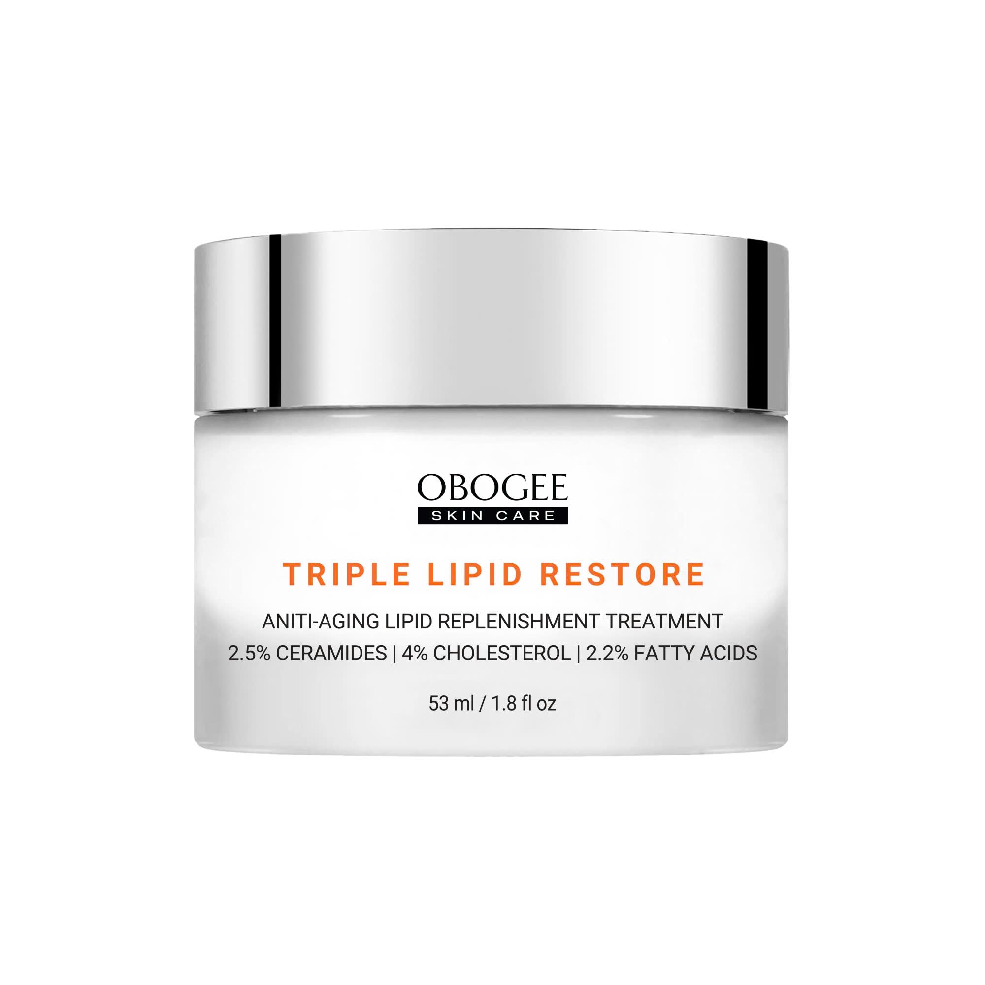 OBOGEE Triple Lipid Peptide - Restore & Fix Mature Skin Advanced Anti-Aging Cream for Radiant, Smooth Skin (90 ml /3.0 fl oz)