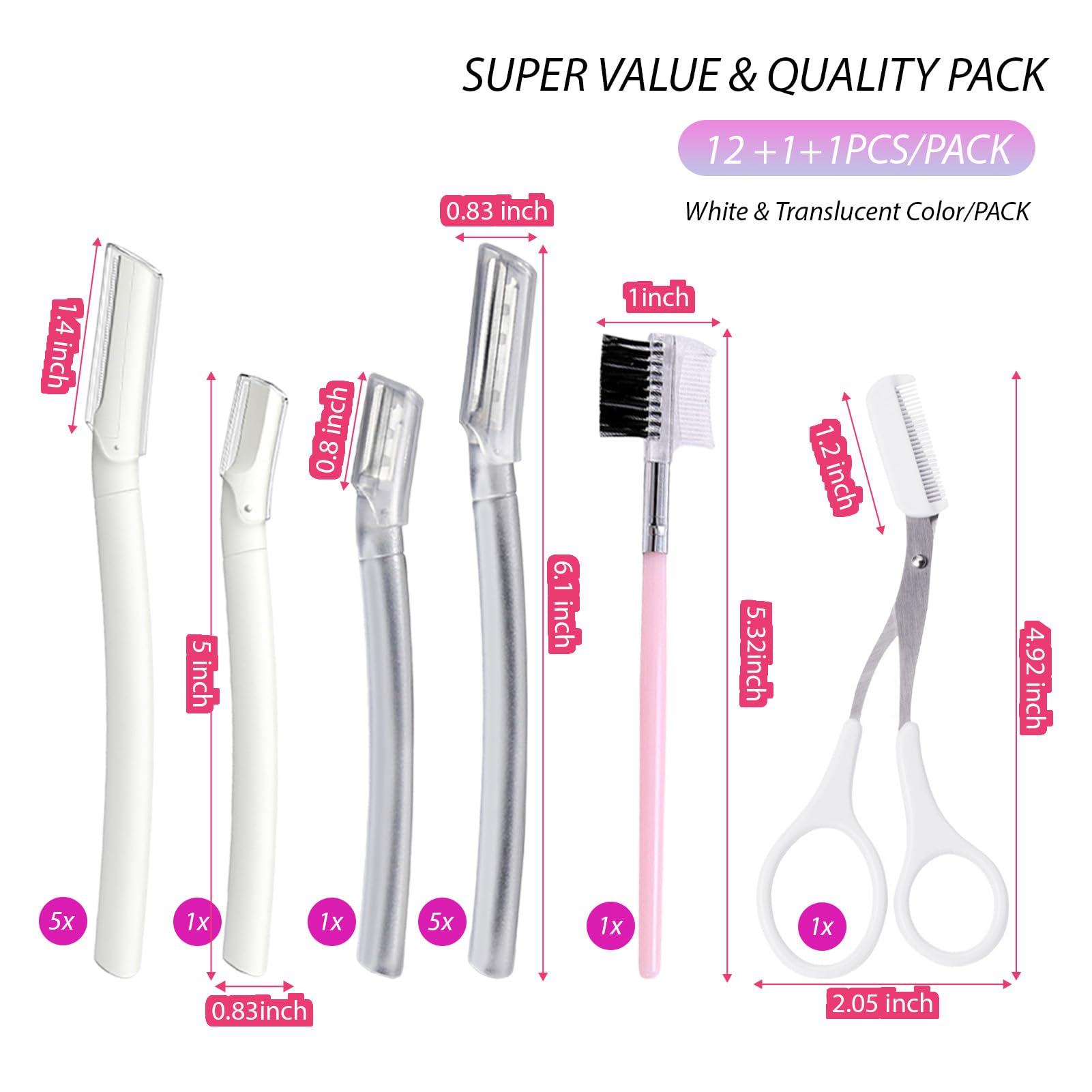 Dermaplane Razor for Women and Men - 12 Pcs Facial Shaver for Peach Fuzz, Eyebrow Hair Removal, and Gentle Exfoliation - BEAUTISILK
