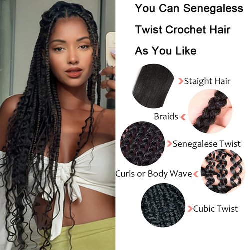 MSBELLE Red Braiding Hair Pre Stretched,20 Inch 6 Pack Prestretched Braiding Hair Extensions for Women Synthetic Soft Yaki Texture Crochet Braids Hair Extensions (Burgundy 900#)