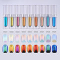 Liquid Aurora Powder Gradient Liquid Nail Powder Chrome Rainbow Mirror Effect Pigment High Gloss Nail Art Glitter Polish Kit Nail Art Accessories 9 Colors