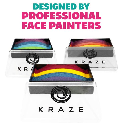 Kraze FX Dome Stroke - Puppy (25 gm), Professional 1-Stroke Split Cake, Hypoallergenic, Non-Toxic, Water Activated Face & Body Painting Makeup Supplies for Adults