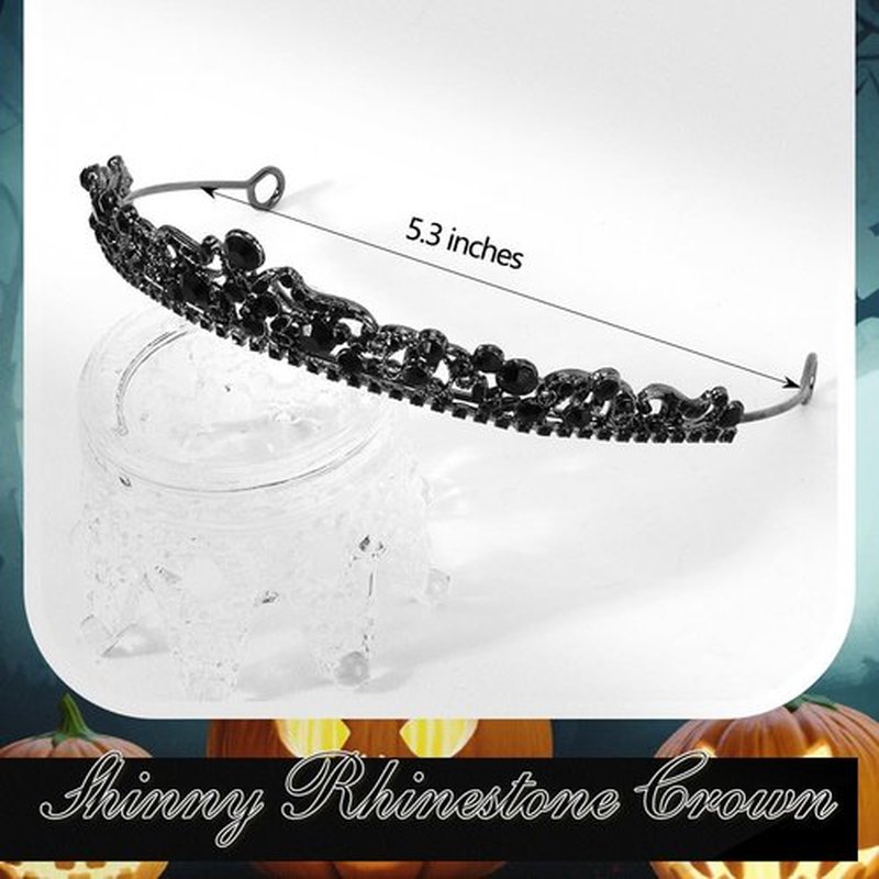 TOBATOBA Black Tiara Crowns for Women Gothic Wedding Tiara Princess Black Swan Costume for Bride, Quinceanera Crown 15 años quinceañeras for Birthday Bridal Prom Pageant