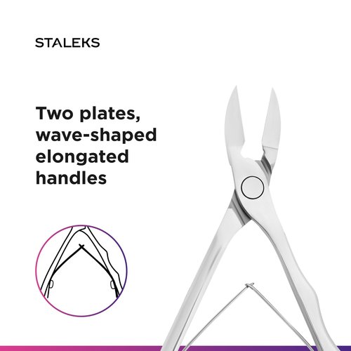 Staleks EXPERT 60 Nail Nippers 16 mm – Long Blades with Heel – Extended Grooved Handles for Precise Pedicure