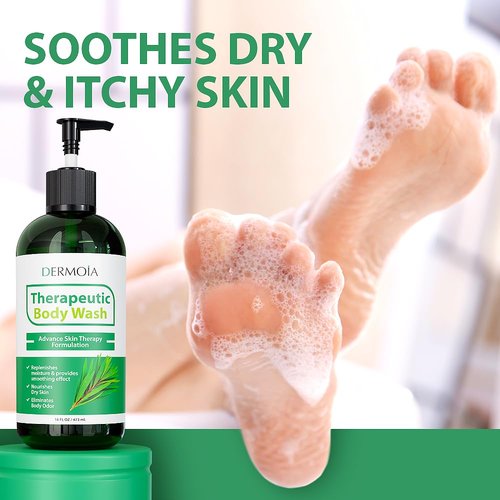 DERMOIA Tea Tree Oil Body Wash - Tea Tree Soap with Tea Tree Body Wash - Antifungal Body Wash for Athletes Foot & Jock Itch with Tea Tree Oil Soap - Hypoallergenic Body Wash 16oz