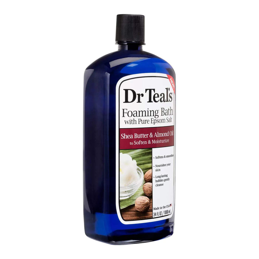 Dr. Teals Foaming Bath Variety Gift Set (2 Pack, 34oz Ea) Shea Butter & Almond Oil, Melatonin Sleep Bath - Essential Oils Blended with Pure Epsom Salt Eases Achy Muscles & Relieves Stress