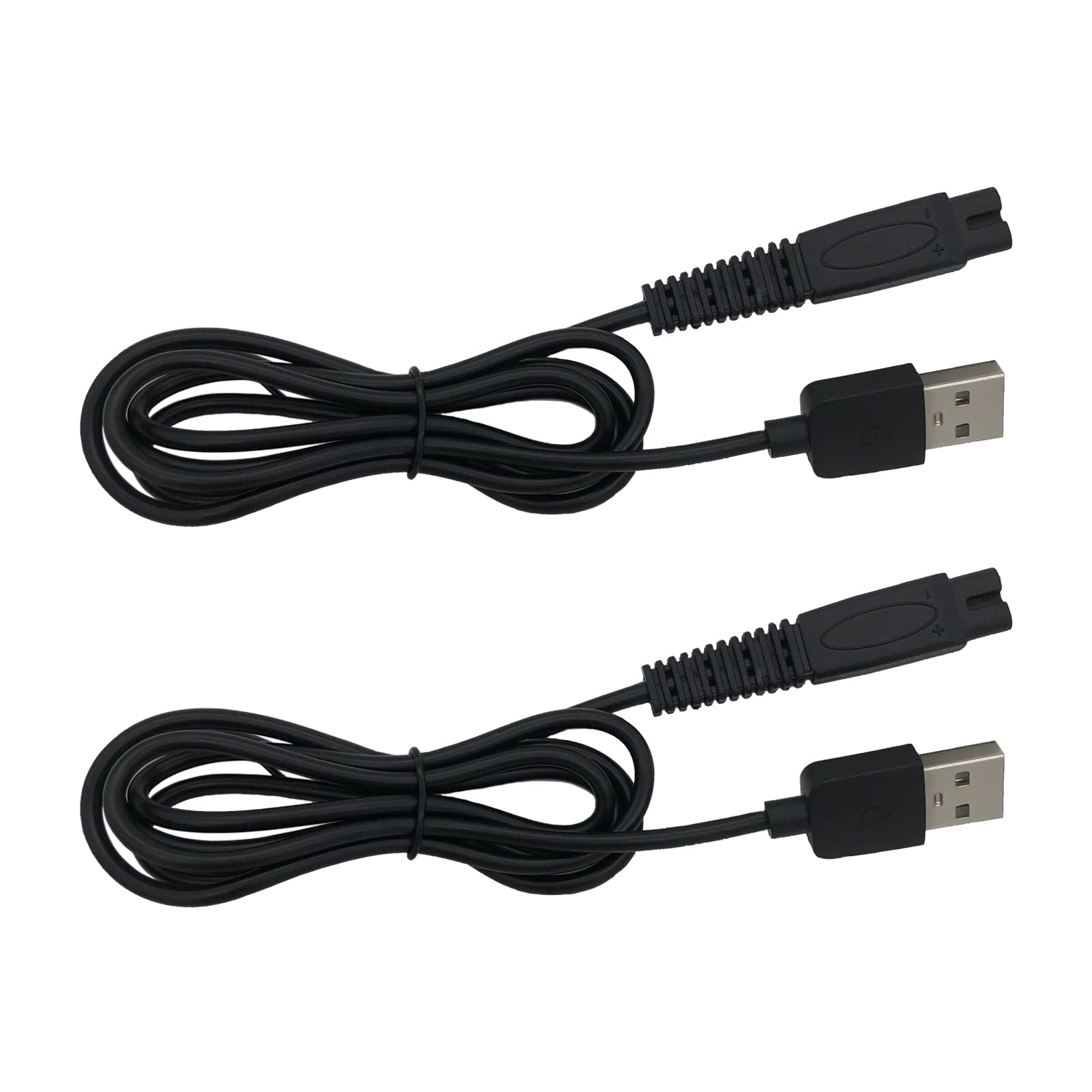 Charger Replacement for Skull Shaver Pitbull/Palm/Silver, MicroTouch Solo Razor - USB Power Cord Accessories and Clean Brush 2-Pack