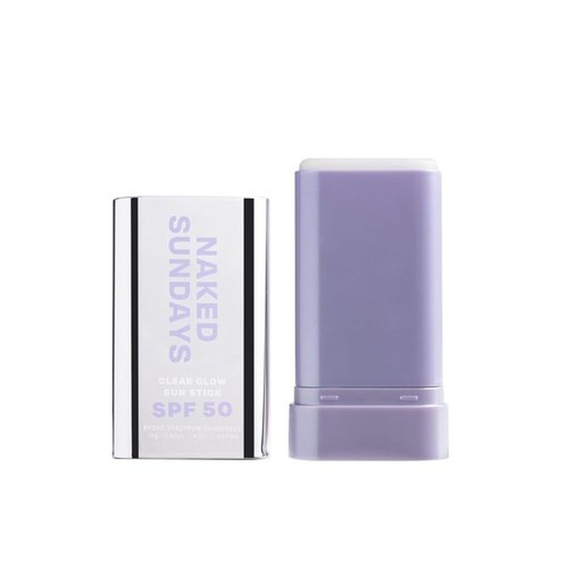 Naked Sundays Clear Glow Sun Stick SPF 50 - Invisible Sunscreen Stick for Face & Body | Fragrance-Free, Travel-Friendly, 19g