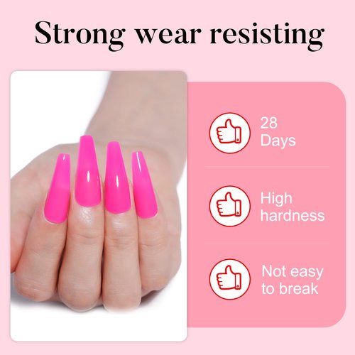 AIMEILI Hema Free Poly Nail Extension Gel Kit, 6 Colors Neon Pink, DIY Salon Nail Art Design At Home Gift for Women - 12