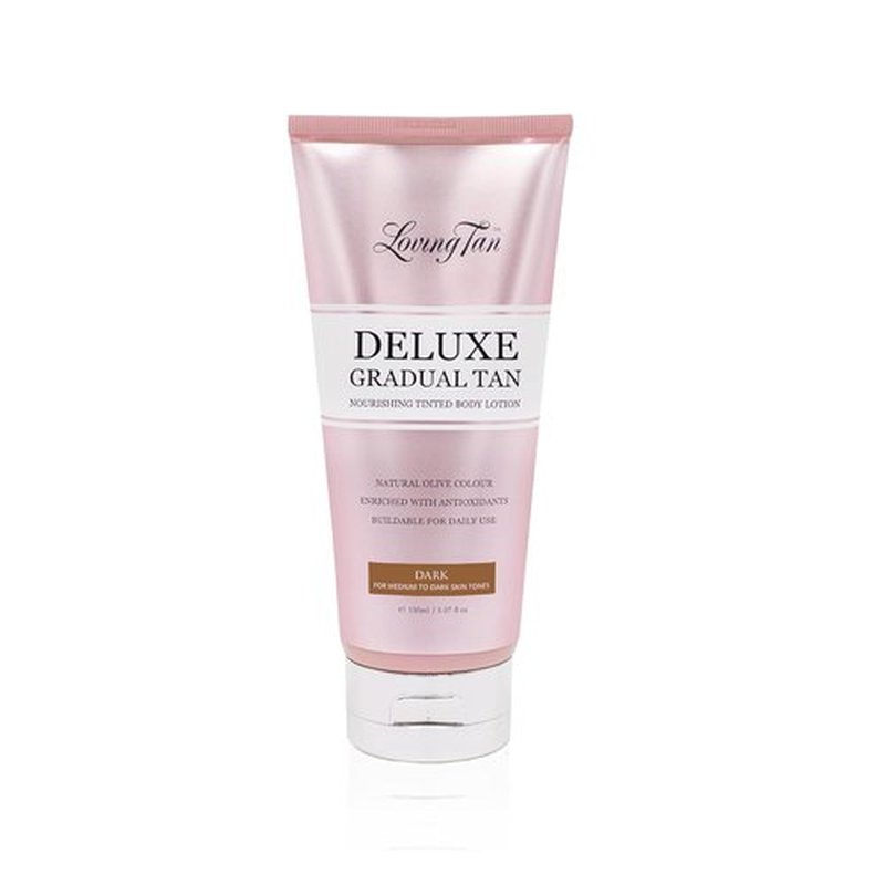 Loving Tan Deluxe Gradual Tan Lotion - Dark Natural Looking Self Tanner | Professional Strength, 5.07 Fl Oz