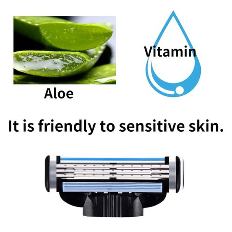Simpconveni Razor Blade Refills for Men - Sensitive Skin Friendly, Non-Slip Design | 40 Count