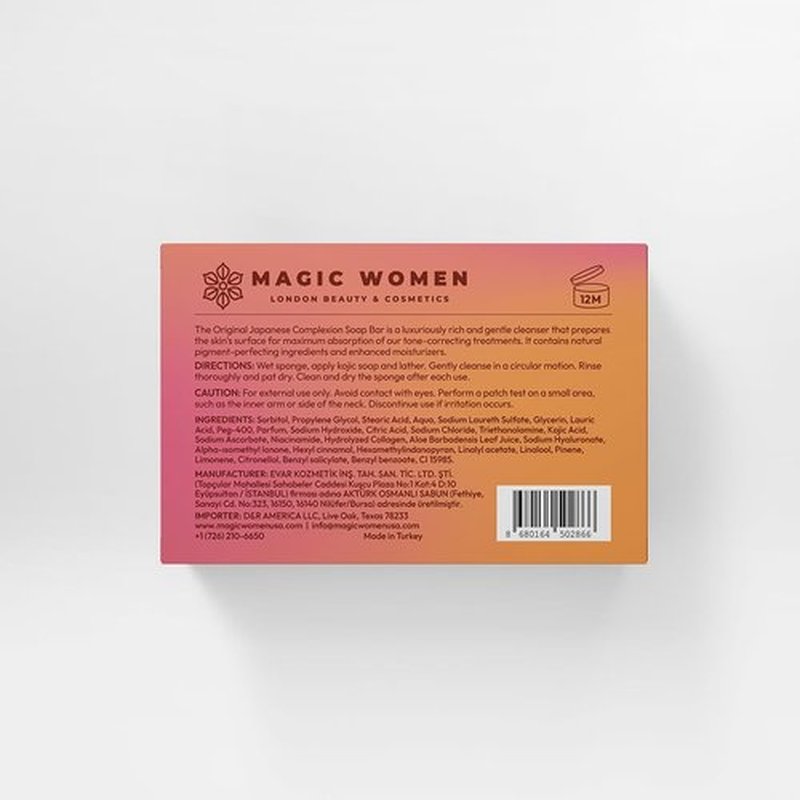 MAGIC WOMEN Kojic Acid Soap Dark Spot Remover – 2 Bar (3.5 oz Each) with Vitamin C, Retinol, Turmeric, Natural Skin Brightening