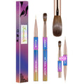 KEMEISI 2PCS Nail Brushes - Oval Shaped Professional Acrylic Design Tools - Kolinsky Nail Art Brushes for Manicure DIY
