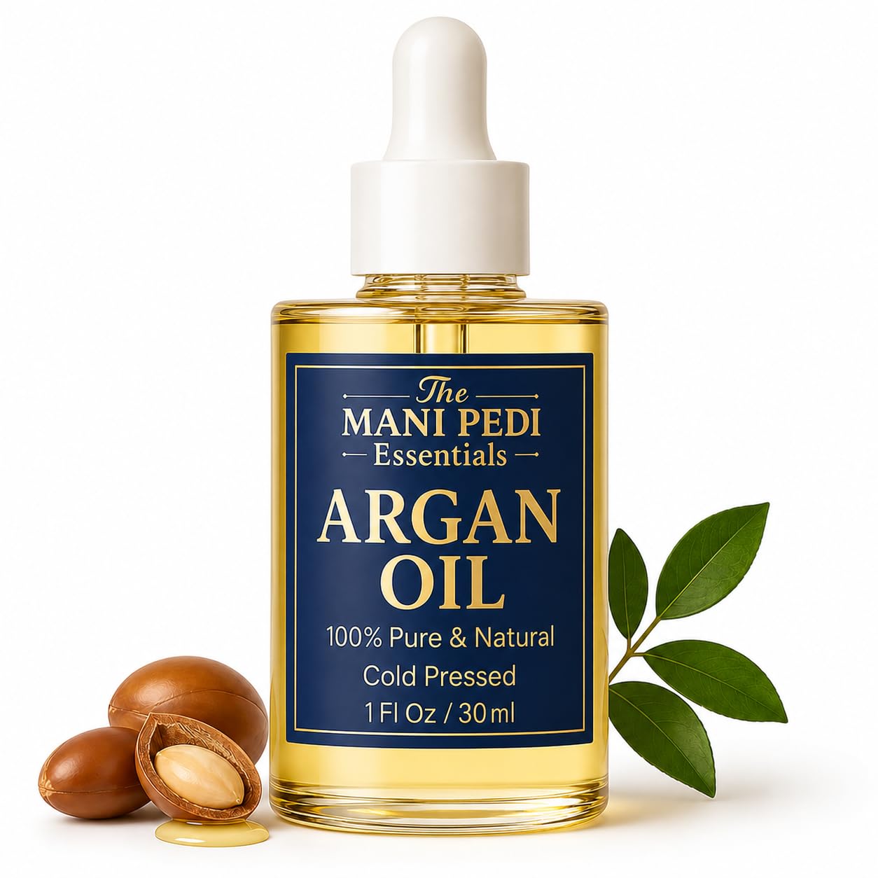 The Mani Pedi Essentials TMPE Argan Oil for Hair & Skin – 100% Pure Cold-Pressed Argan Oil, Lightweight Non-Greasy Hair Oil for Dry Damaged Hair, Face & Body Moisturizing Oil, Daily Use – 1 fl oz