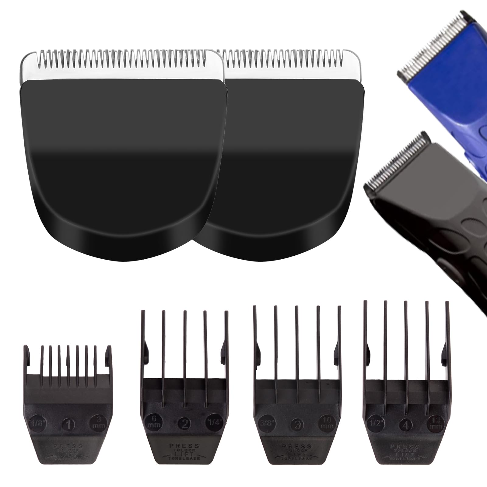 ZZYZSFUS 2 Pack Professional Peanut Clipper/Trimmer Snap On Replacement Blades #2068-300 - Compatible with Wahl Peanut Hair Clipper/Trimmer, Black