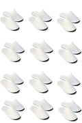CHOCHILI 12 Pairs Fabric Packed Disposable Hotel Slippers for Airbnb Spa Salon Party Wedding Guests - Fits up to Adult US Men Size 10 & Women Size 11, White