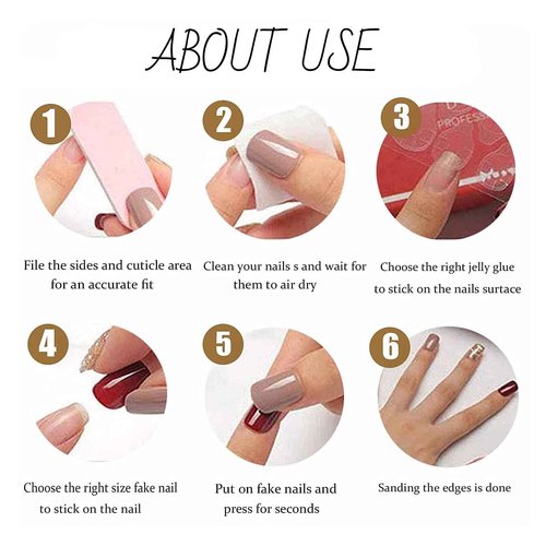 Hkanlre Long Press on Bling Nails Square Blue Fake Nails Tips Full Cover False French 3D flower Nails for Women and Girls 24PCS